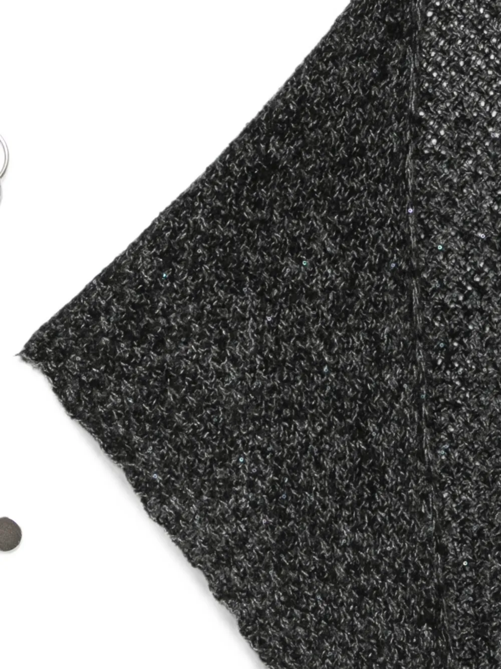 Faliero Sarti Risia sequin-embellished triangular scarf Zwart