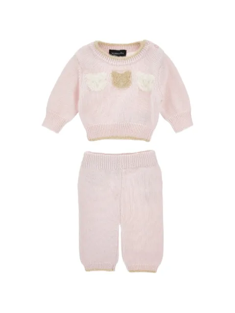 Monnalisa teddy-bear intarsia trousers set 