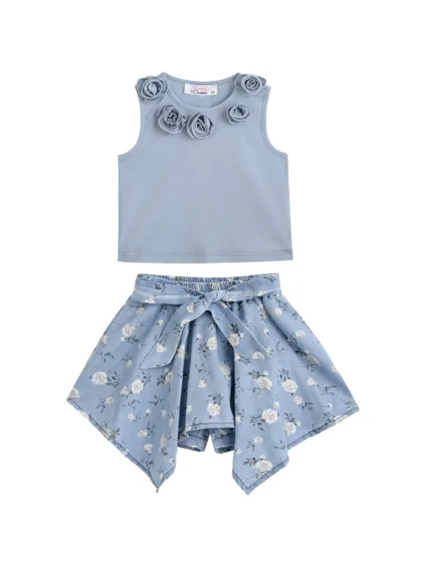 Sweet Cactus set de pantalones cortos con aplique floral y lazo