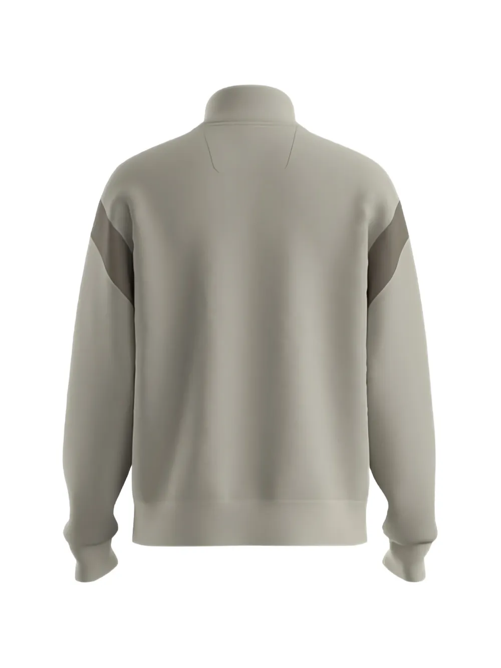 BOSS Sweater van katoenblend met contrasterende inzetstukken en rits Beige