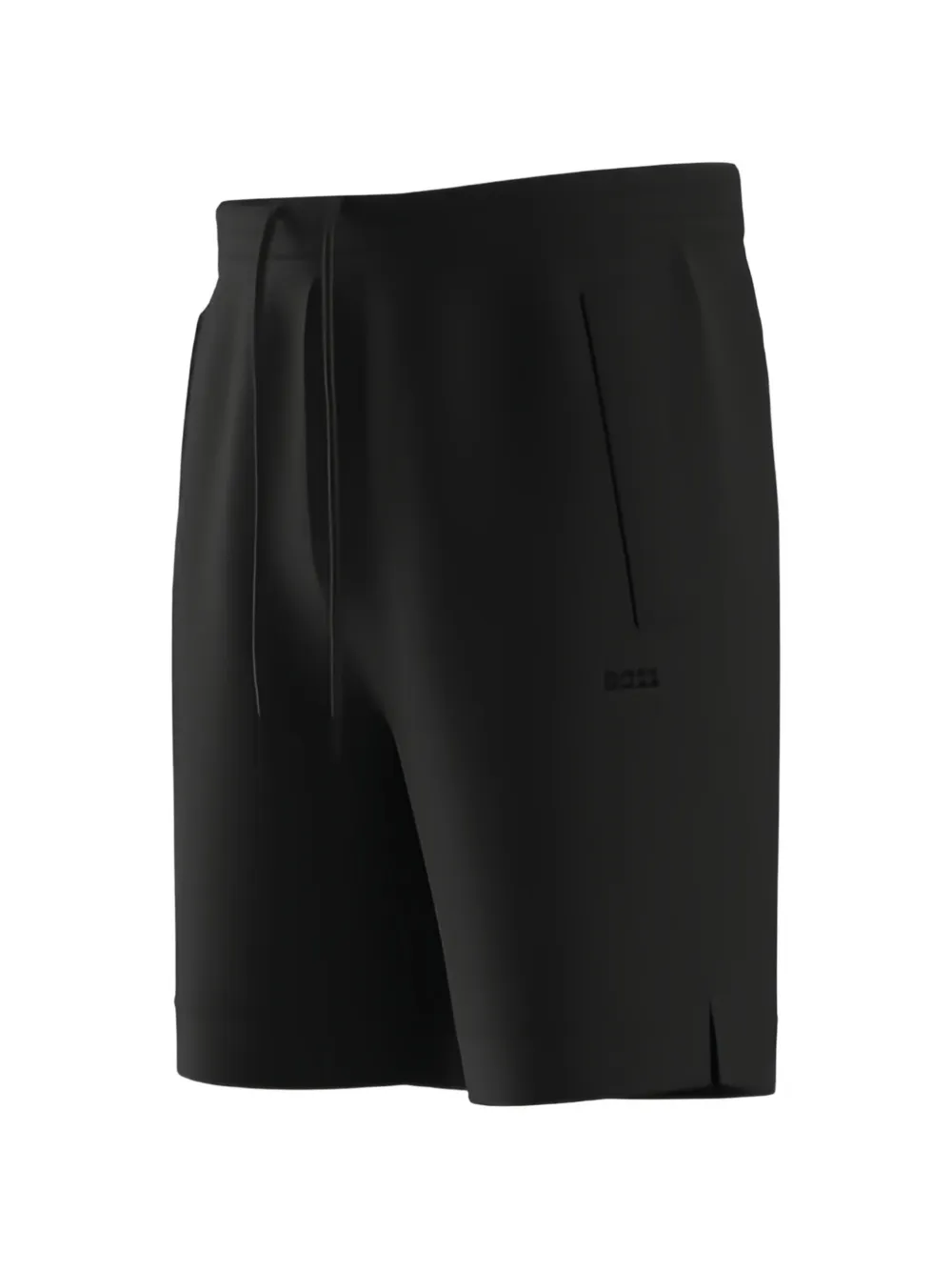 BOSS Piqué jersey shorts van katoenblend met geborduurd logo Zwart