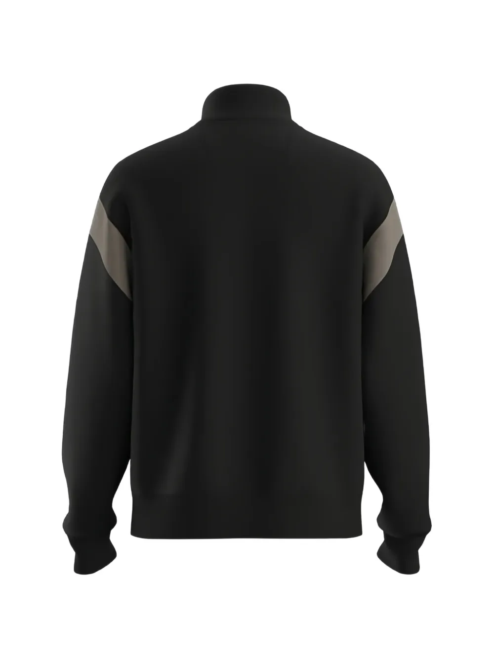BOSS Sweater van katoenblend met contrasterende inzetstukken en rits Zwart