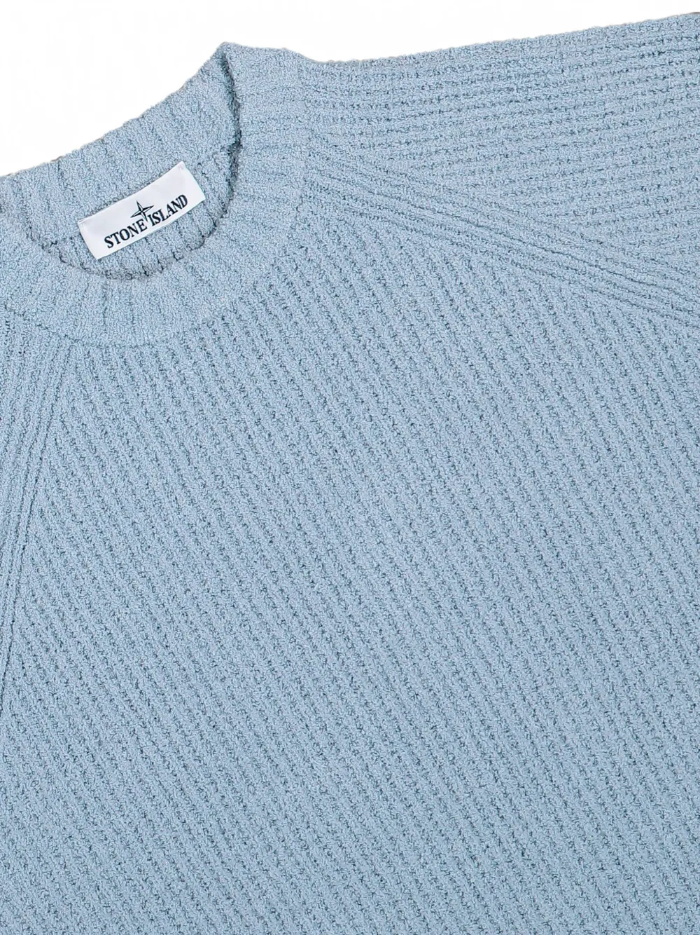 Stone Island Geribbelde katoenen bouclé trui Blauw