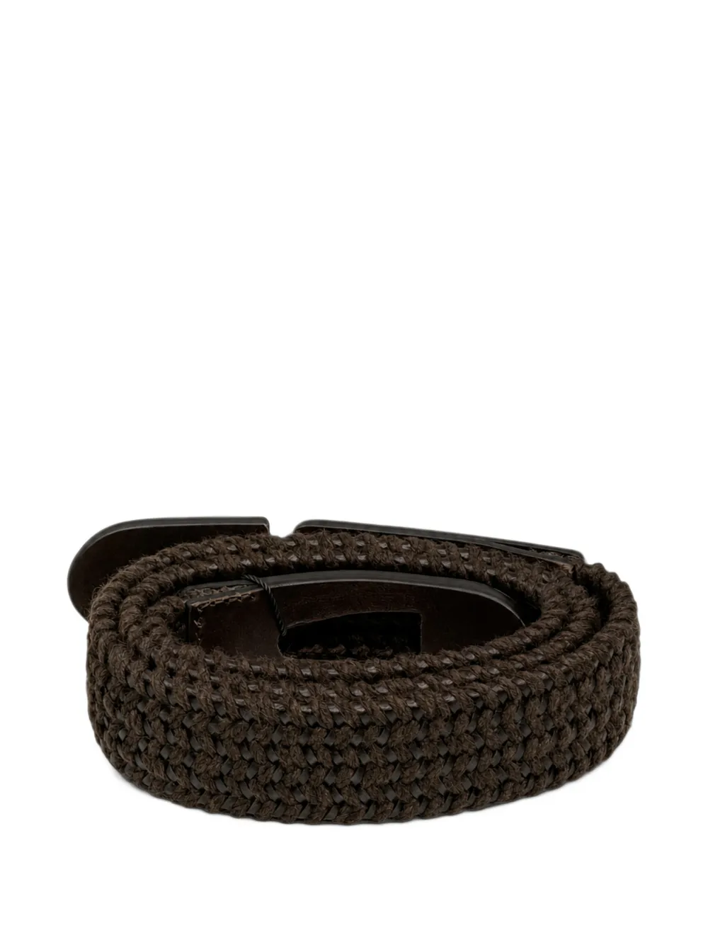 slowear braided leather belt - Marrone