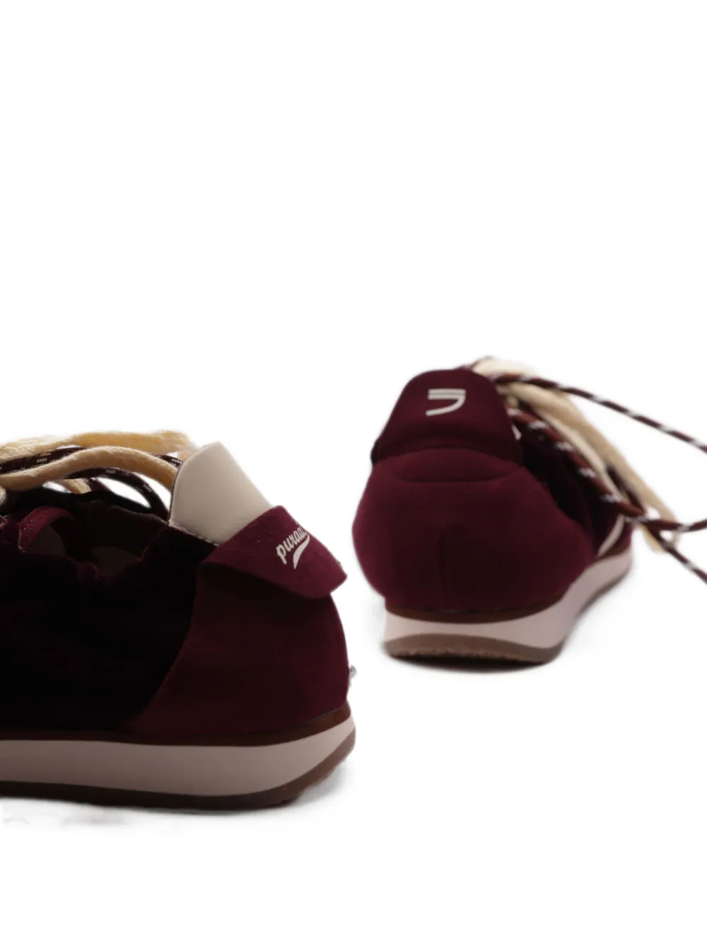 Puraai Panther fluwelen sneakers met vlakken Rood