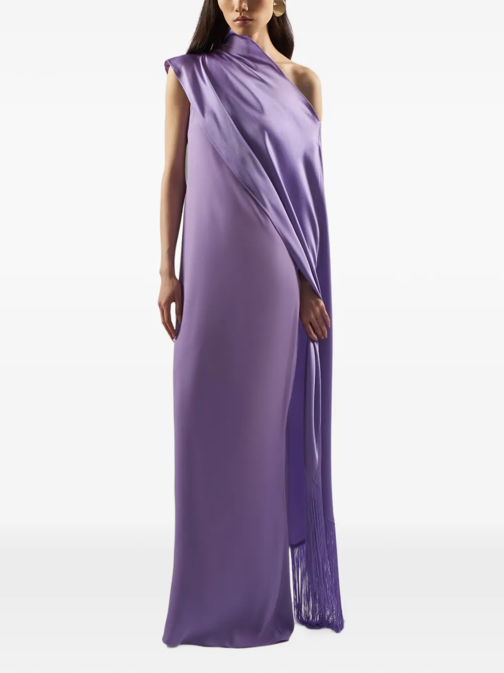 Taller Marmo Berenson maxi-jurk met franje Paars