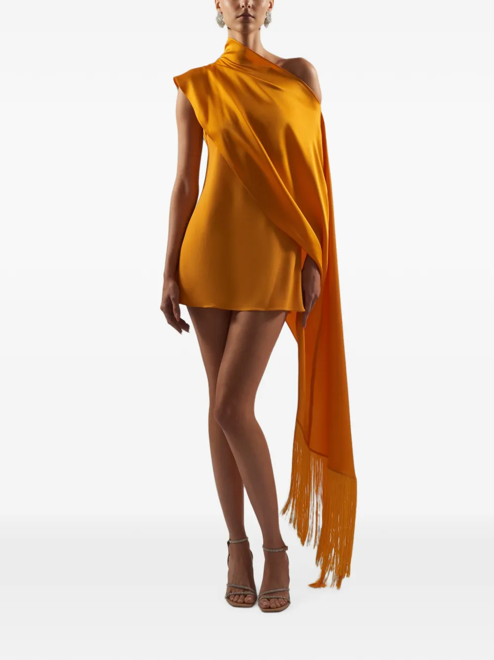 Taller Marmo Berenson mini-jurk met franje Oranje
