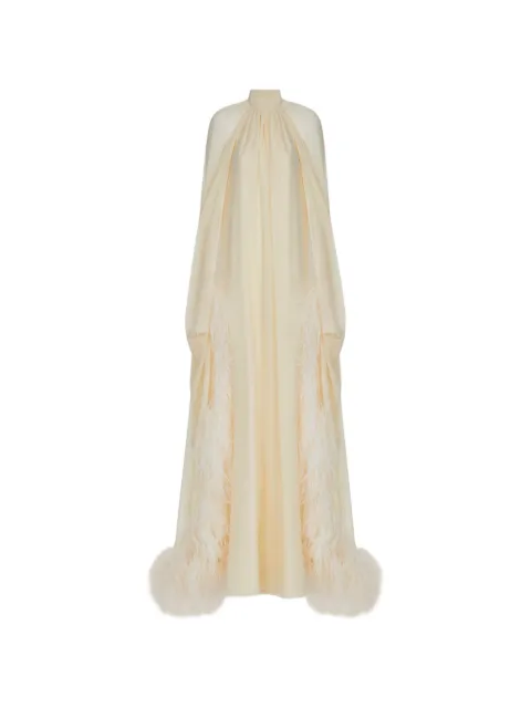 Taller Marmo Eterea feather-trim gown