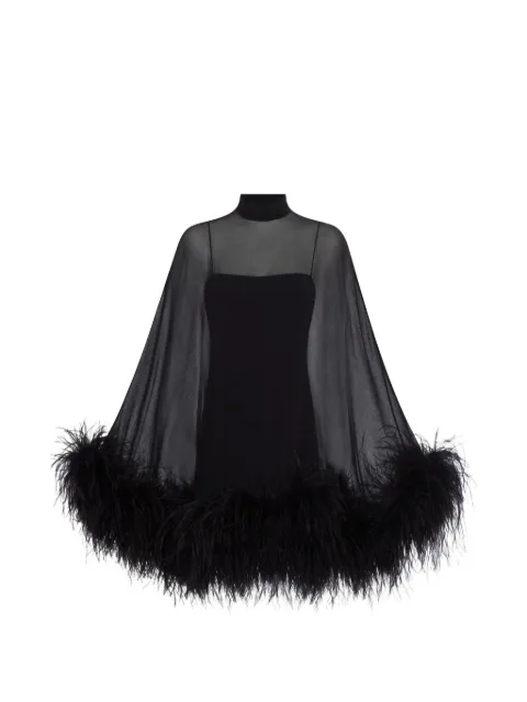 Taller Marmo vestido Vegas Spirito con ribete de plumas