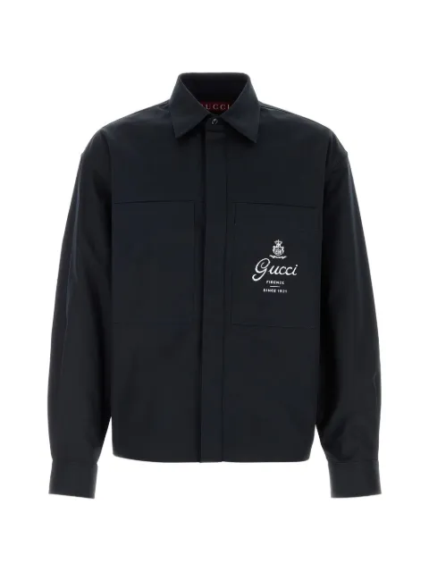 Gucci logo-print chest-pocket shirt
