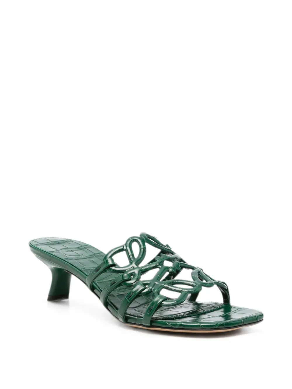 LOEWE Petal Anagram croc-effect sandals Groen