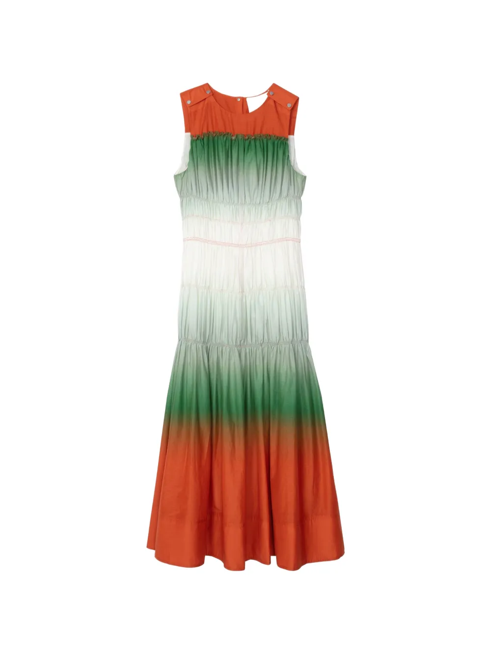 3.1 Phillip Lim Gerafftes Midikleid mit Ombré-Effekt - Orange
