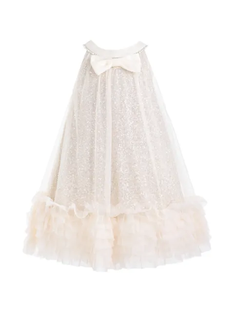 Tulleen sequin-embellished ruffled dress