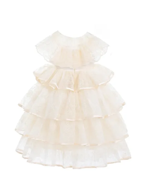 Tulleen Gestuftes Elka Spitzenkleid