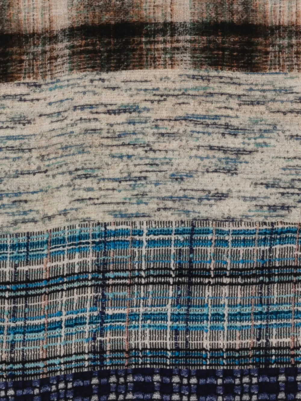 Faliero Sarti Geruite sjaal met franje Blauw
