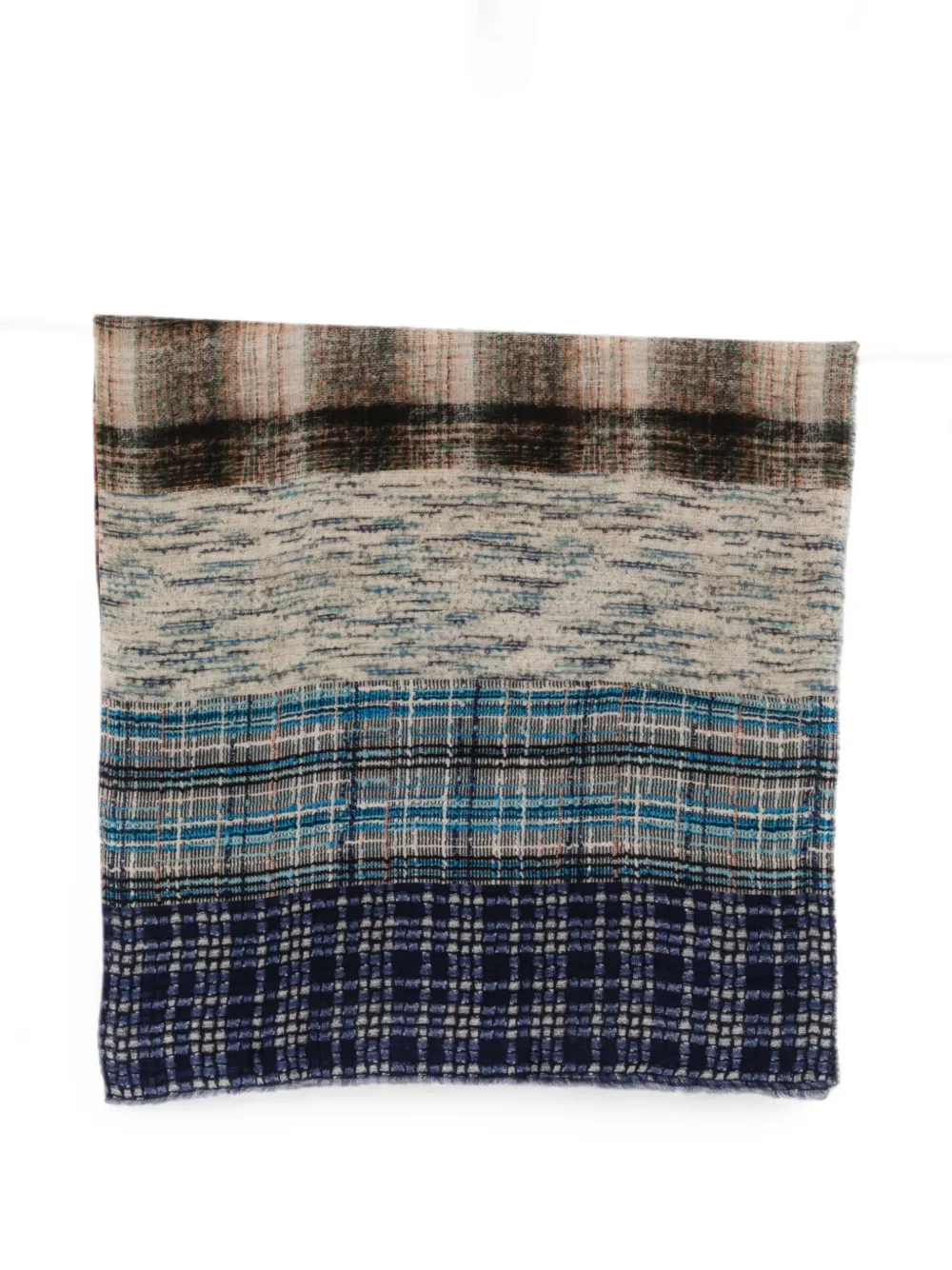 Faliero Sarti checked fringed scarf - Blau