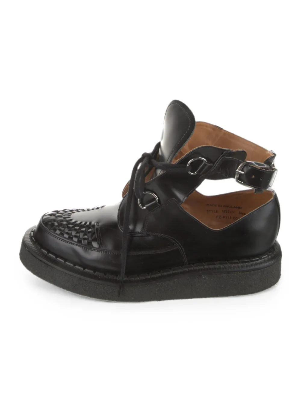 Comme des Garçons Homme Plus woven buckle-strap ankle boots Zwart