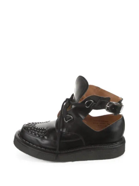 Comme des Garçons Homme Plus woven buckle-strap ankle boots