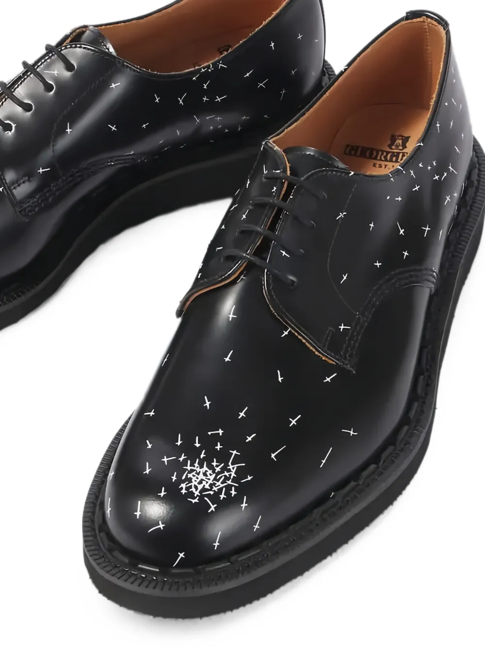 Comme des Garçons Homme Plus x Gibson cross-print loafers shoes Zwart