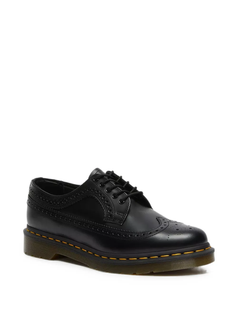 Dr. Martens 3989 Yellow Stitch brogue-details Derby shoes Zwart