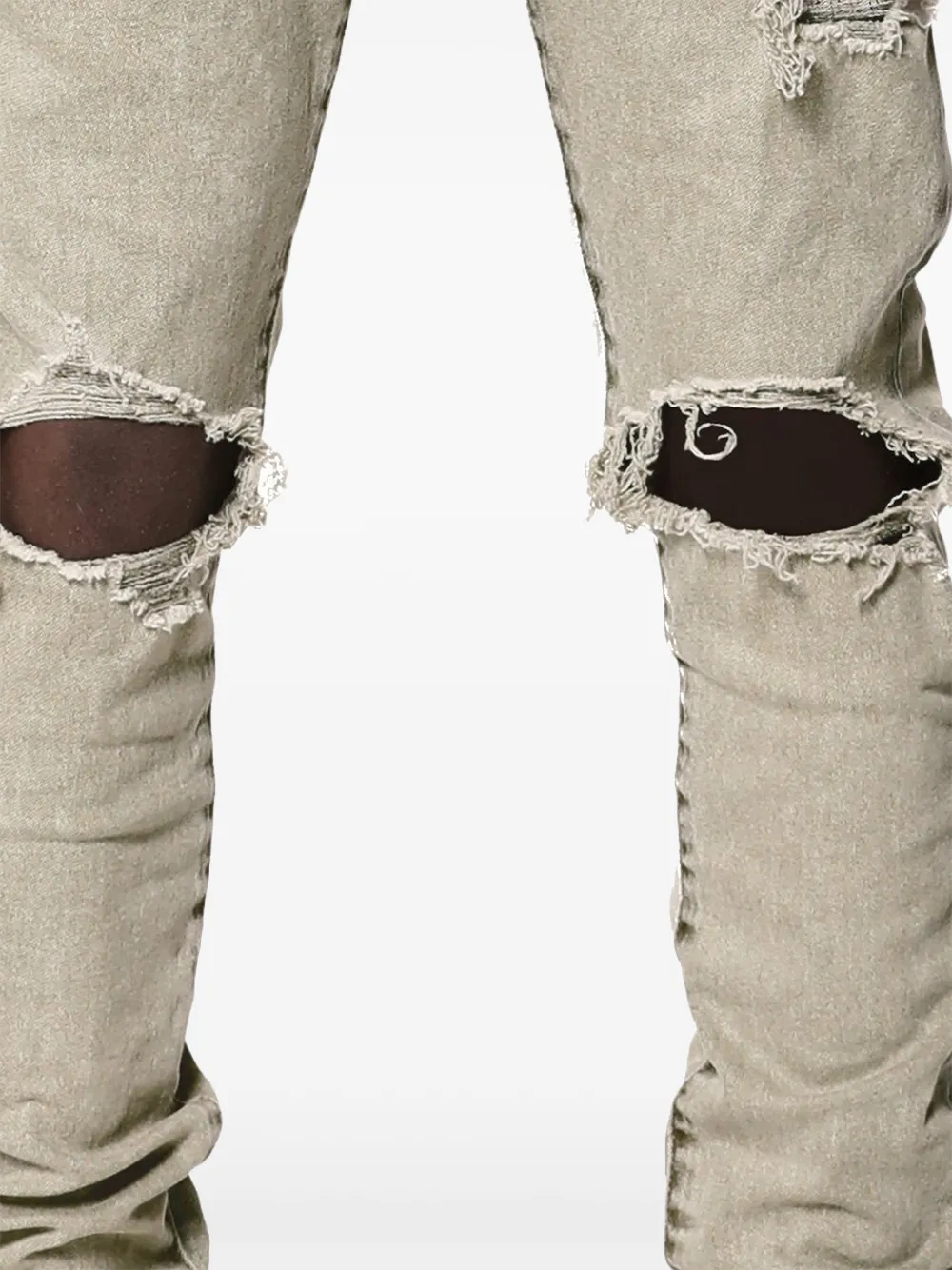 Purple Brand distressed-effect skinny-fit jeans Beige