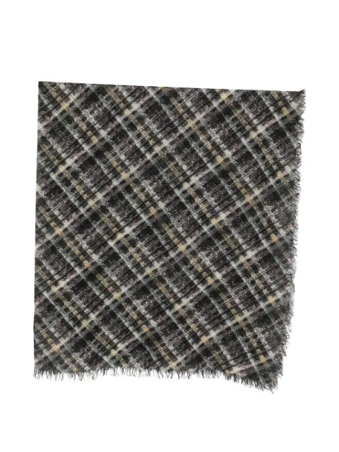 Faliero Sarti Scott check-pattern frayed scarf