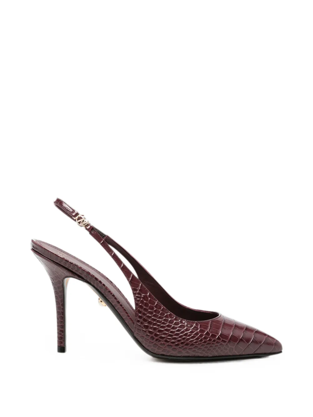 Alevì croc-effect slingback pumps Rood