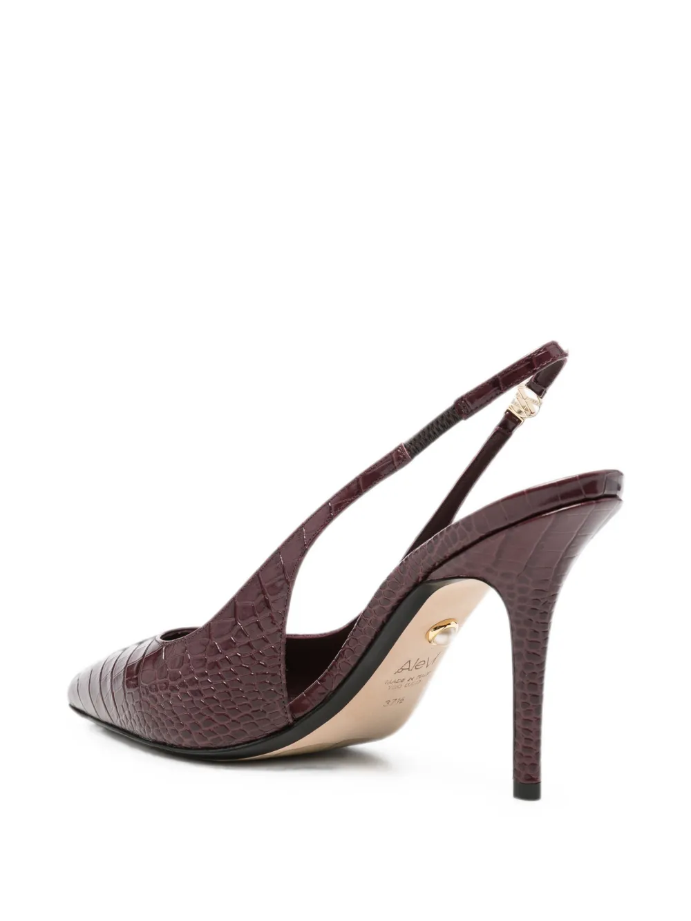 Alevì croc-effect slingback pumps Rood