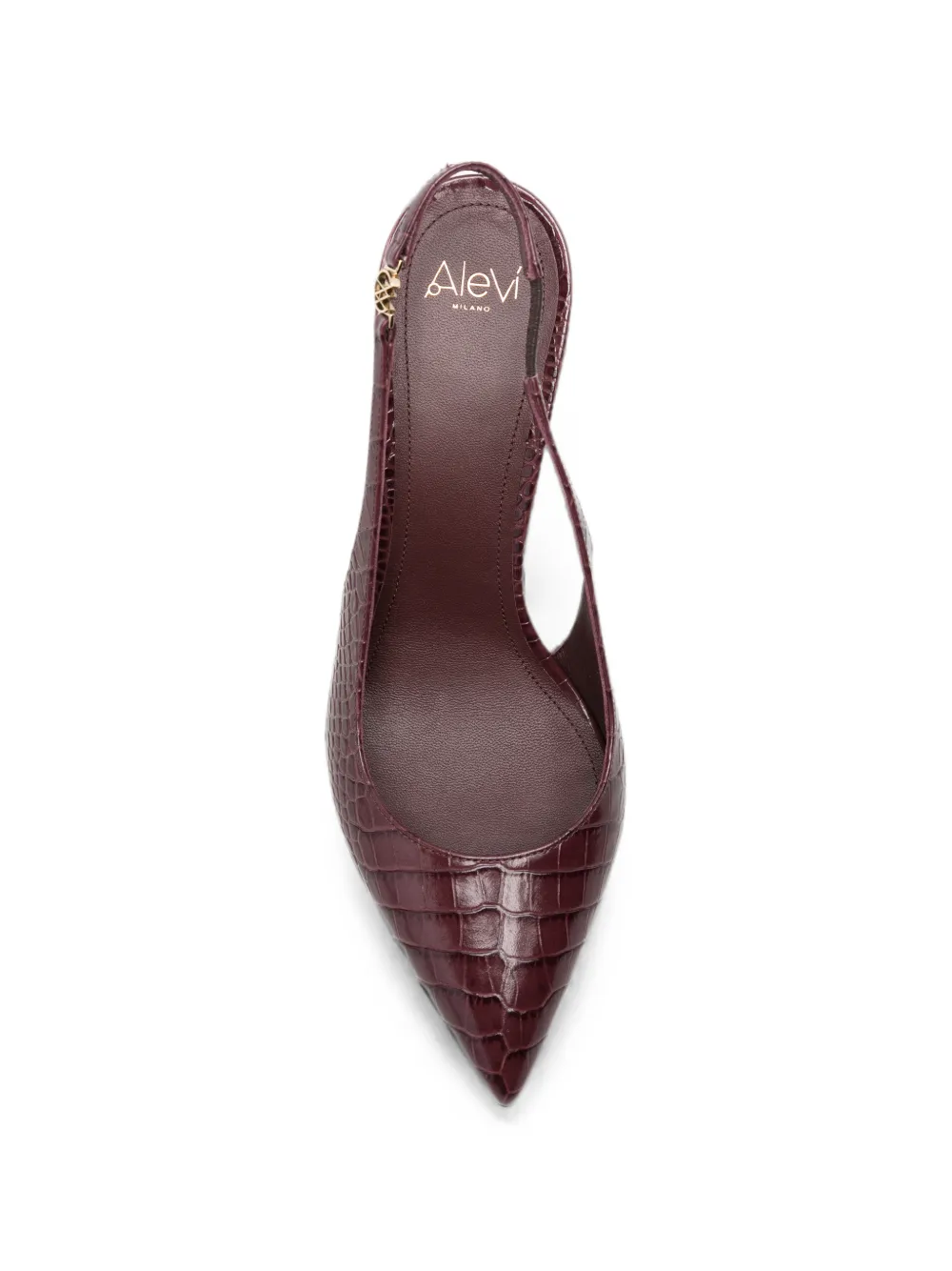 Alevì croc-effect slingback pumps Rood