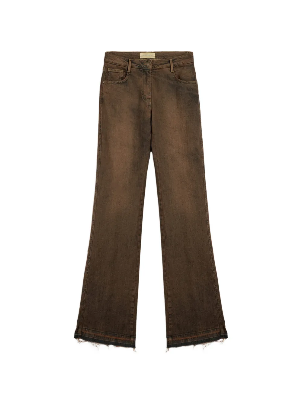 Momoní Luis Stonewashed Flared Jeans In Brown