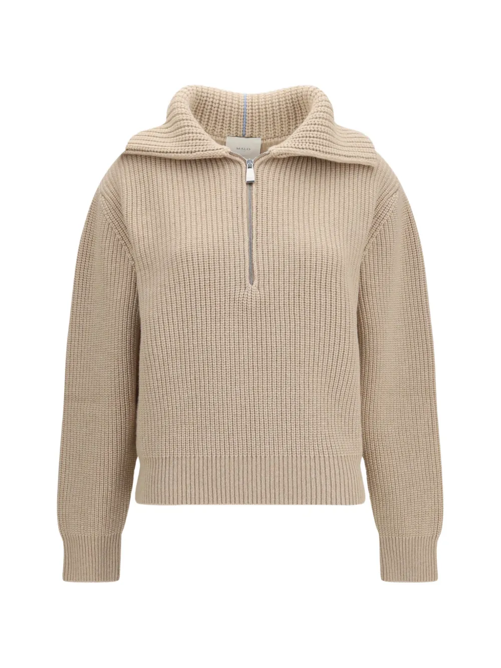 Malo ribbed quarter-zip sweater - Toni neutri
