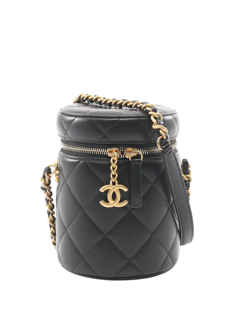 CHANEL Pre-Owned 2021-2026 Small Quilted Lambskin Side Note Vanity Case crossbody bag - Black