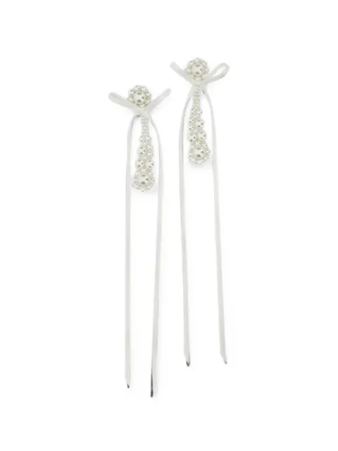 Simone Rocha Victorian bow-detail faux-pearl earrings