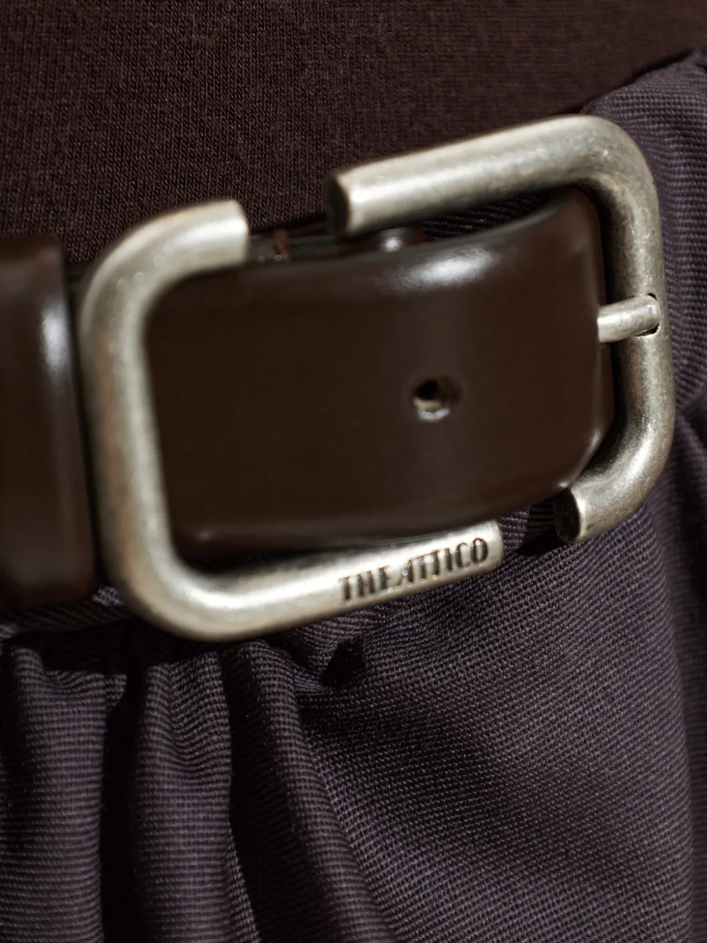 The Attico Donkerbruine mini-jurk