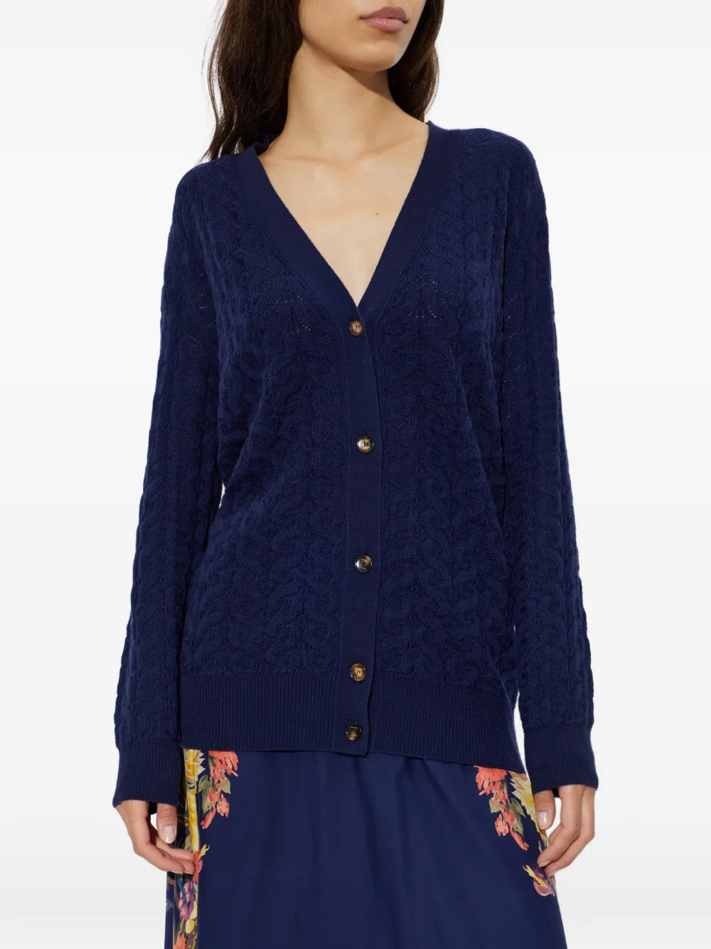 ETRO wool cardigan Blauw
