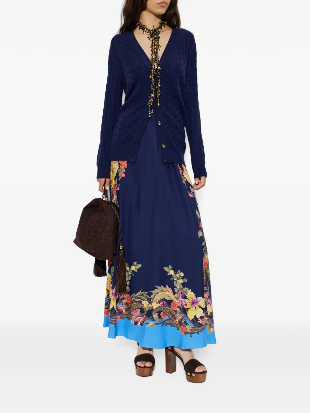 ETRO wool cardigan Blauw