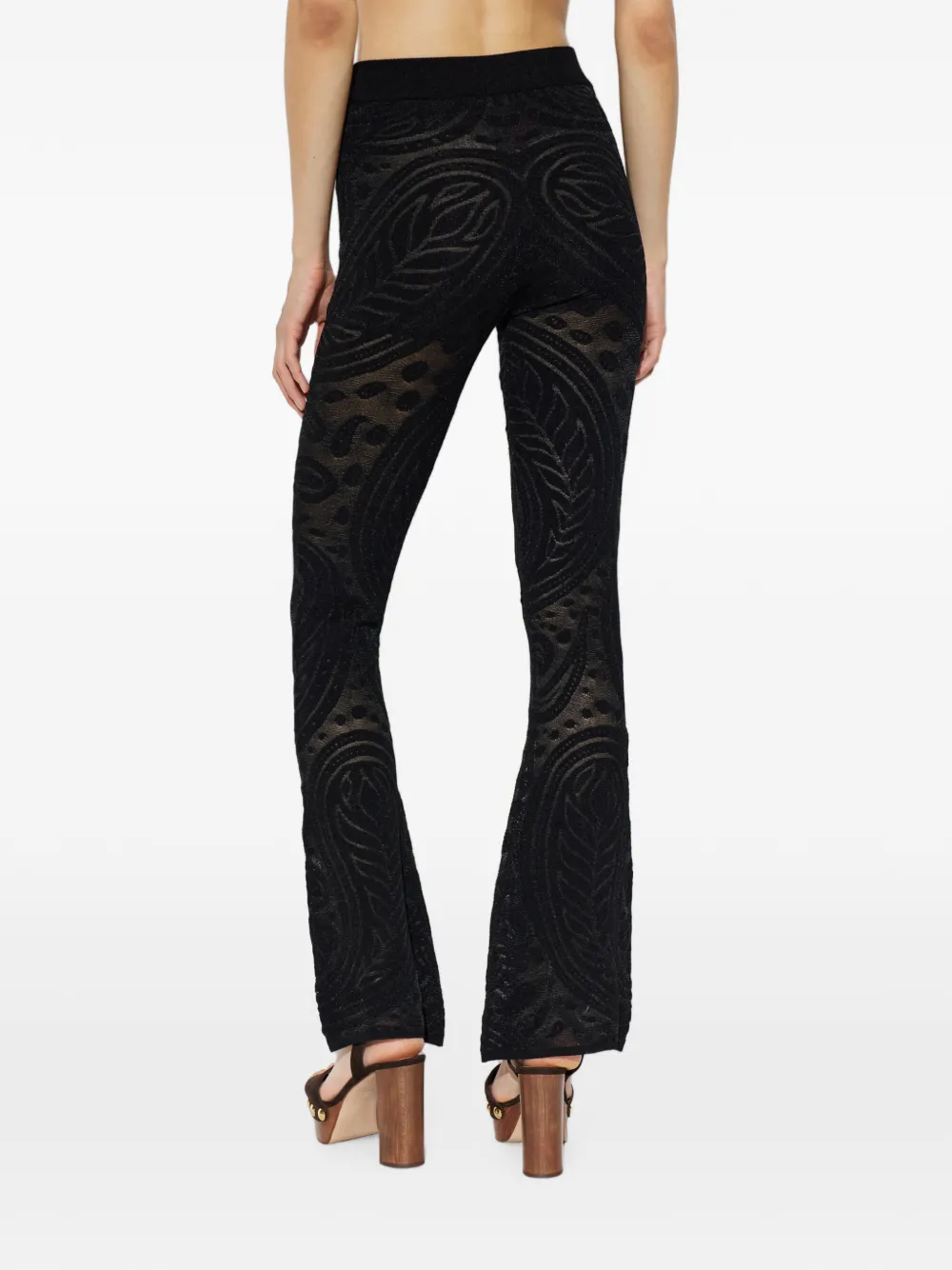ETRO Flared broek met Paisley-patroon54 Zwart