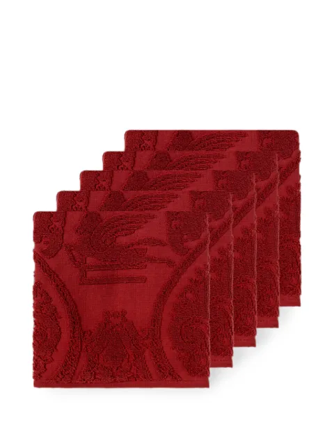 ETRO HOME lot de cinq serviettes à motif Pegaso en jacquard