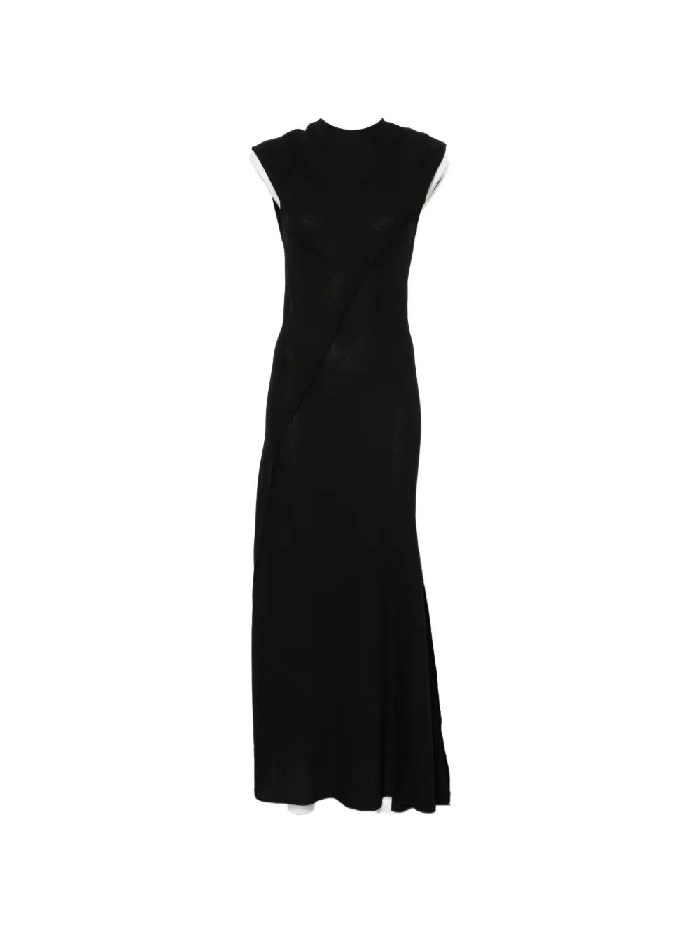 The Attico open-back draped maxi dress - Nero