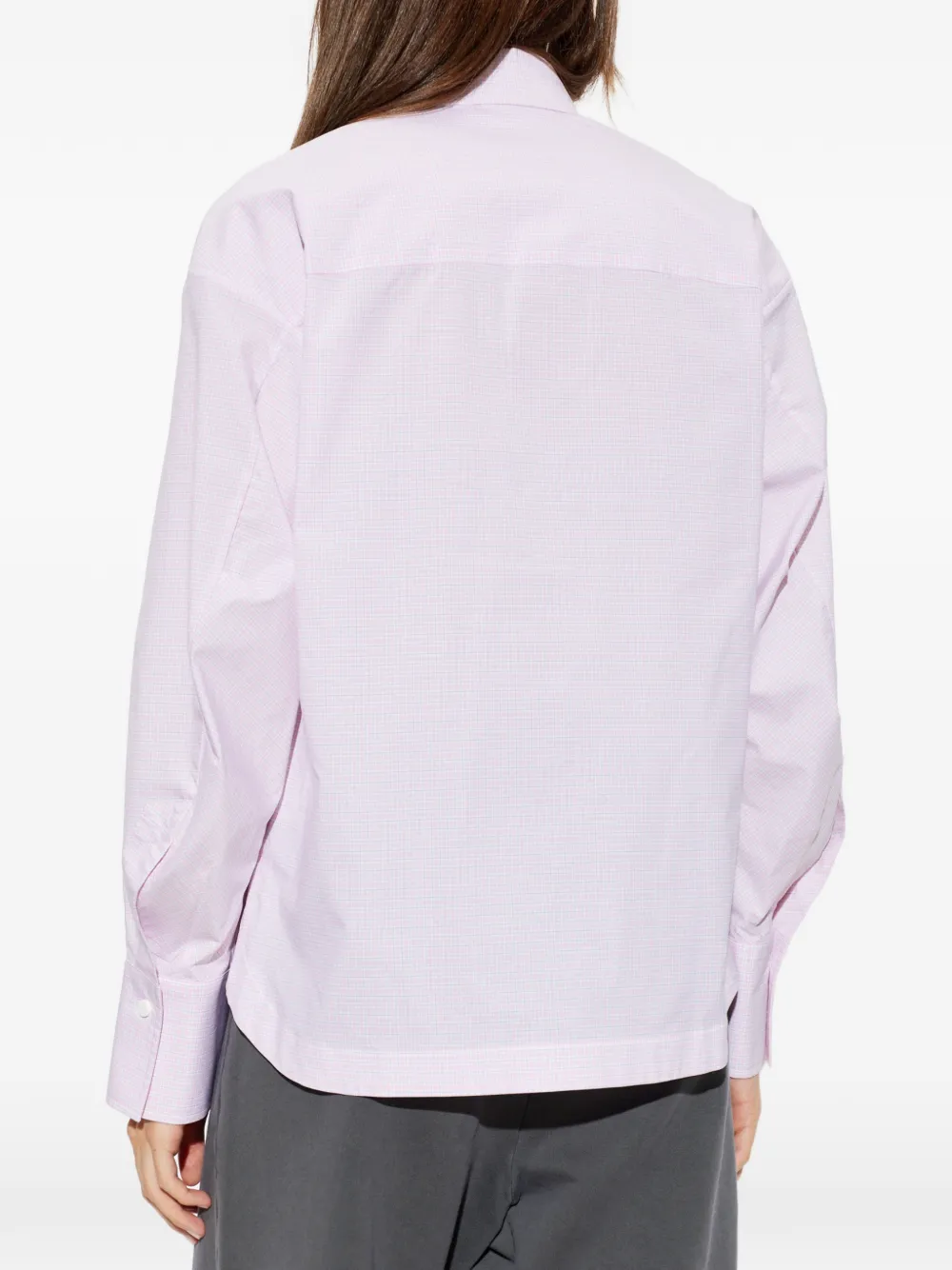 The Attico Geruite blouse met uitgesneden details Roze