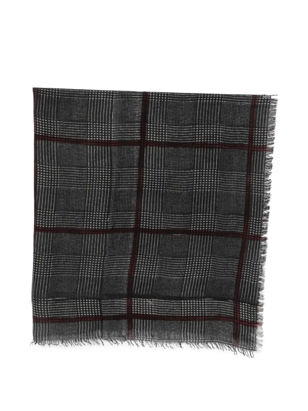 Faliero Sarti Cristopher check-pattern frayed scarf - Grau