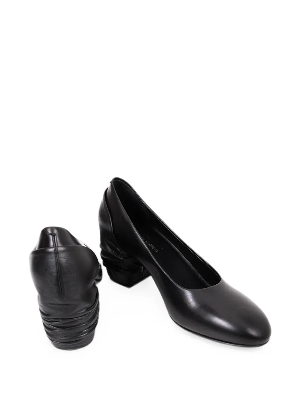 Comme Des Garçons draped heeled pumps Zwart