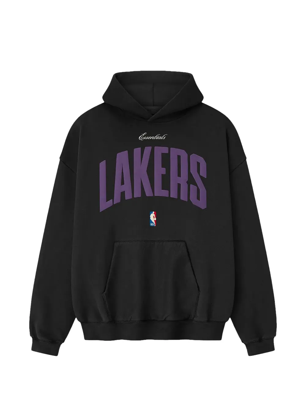 FEAR OF GOD ESSENTIALS Lakers logo-print hoodie Zwart