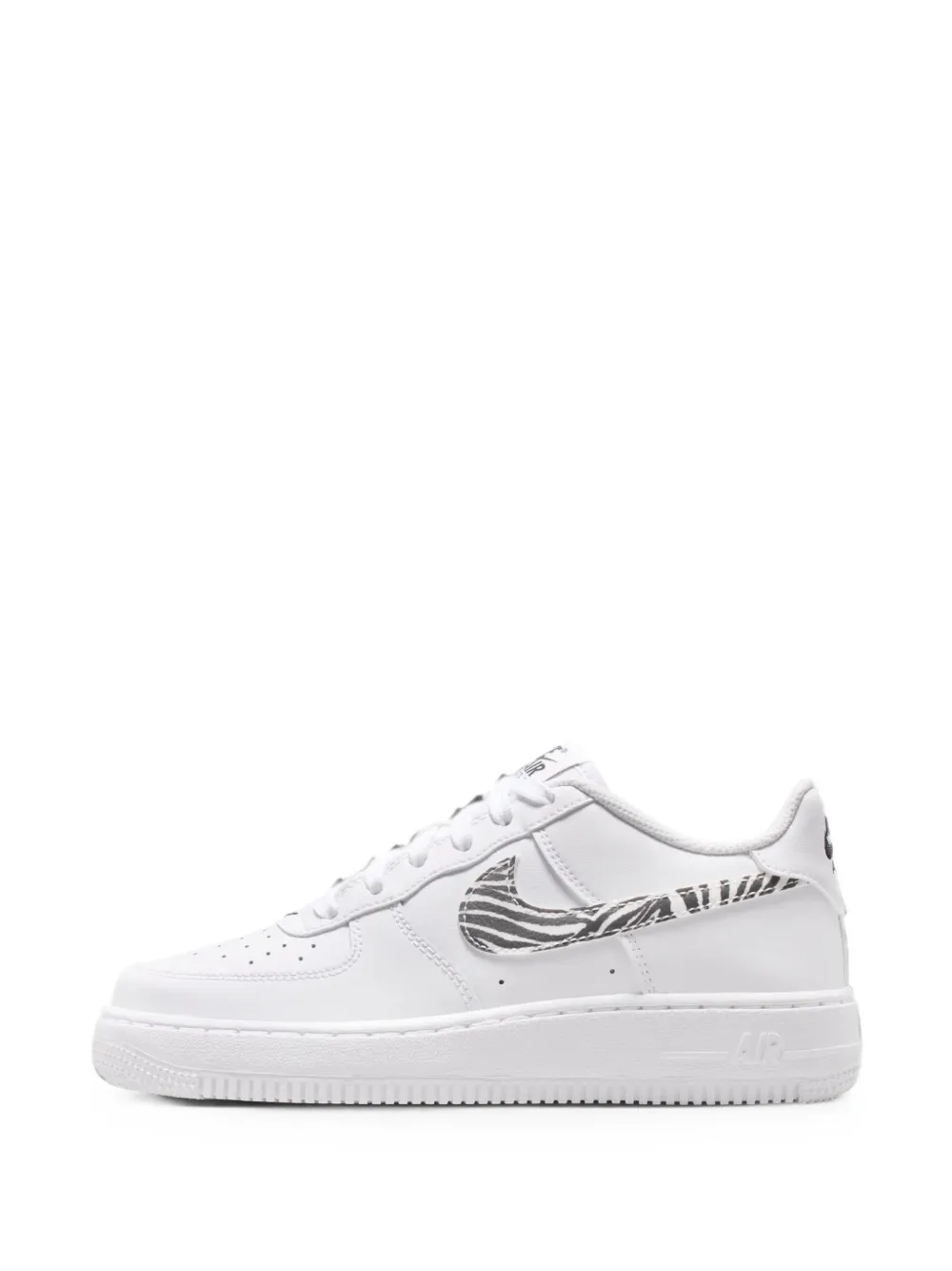 Nike Kids Air Force 1 GS zebra-print sneakers - Bianco