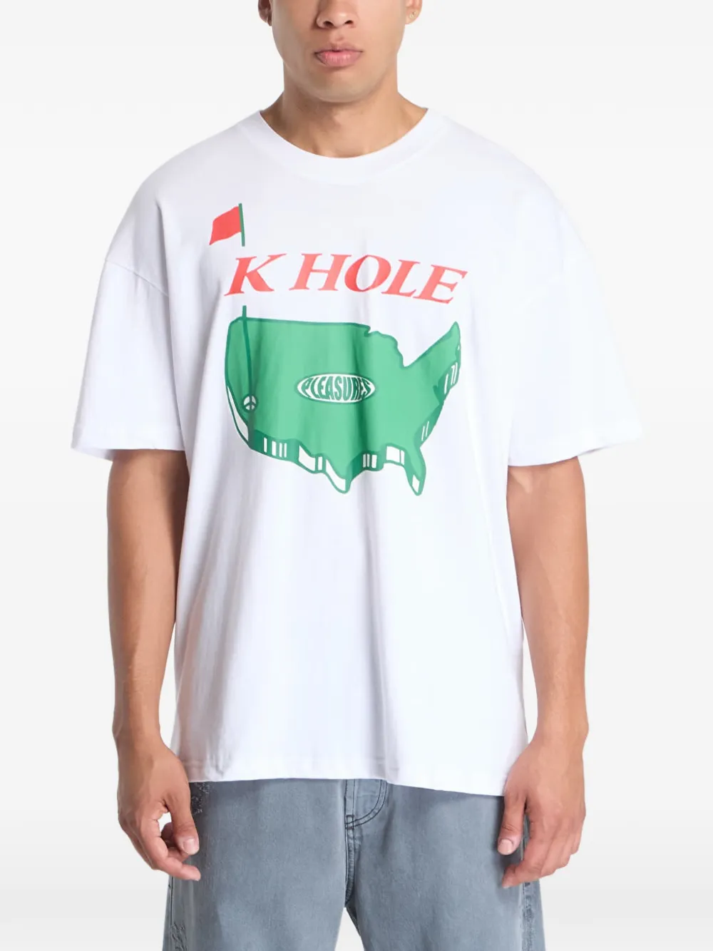 Pleasures T-shirt met grafische print Wit
