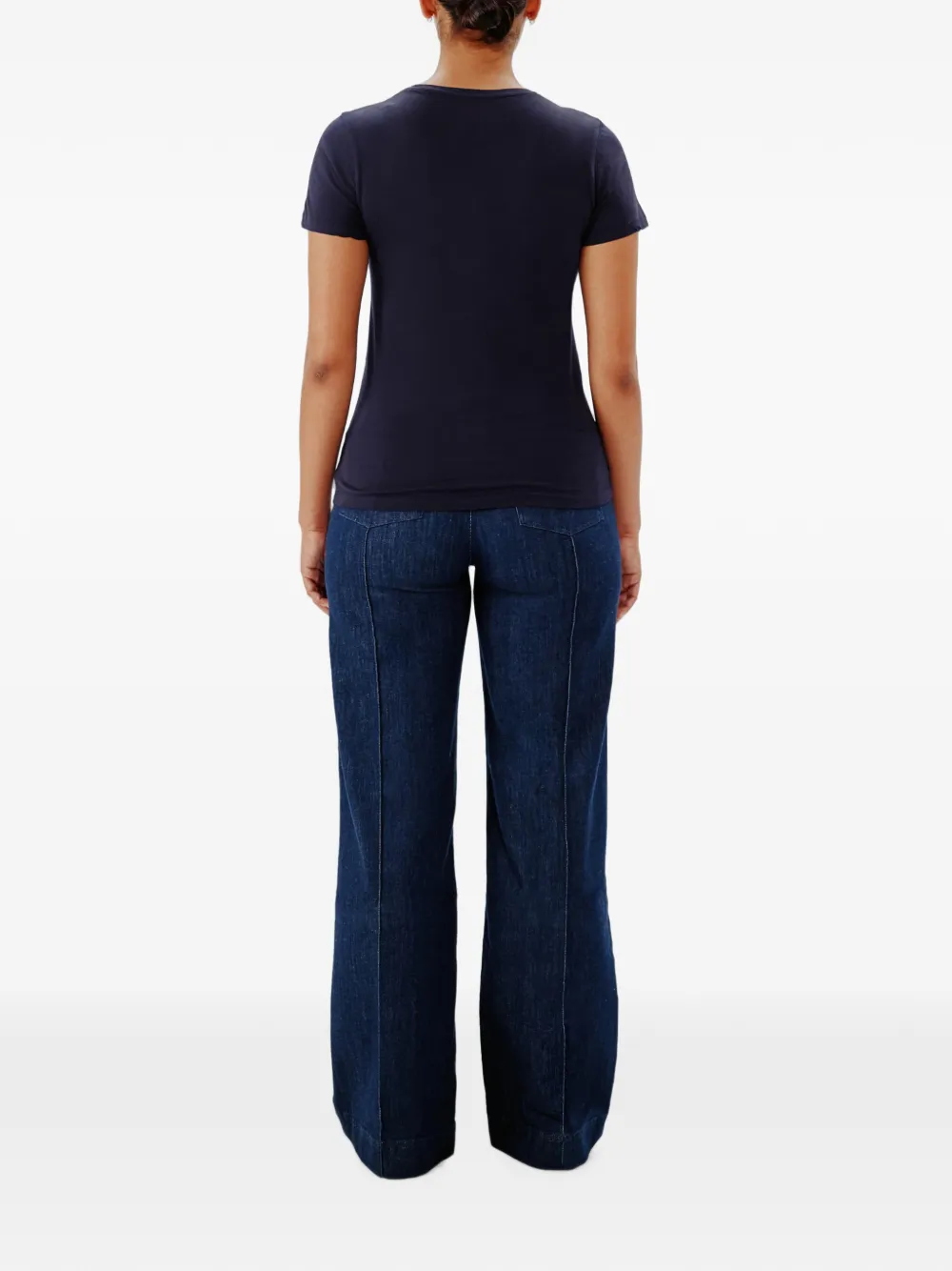 Another Tomorrow T-shirt met ronde hals Blauw
