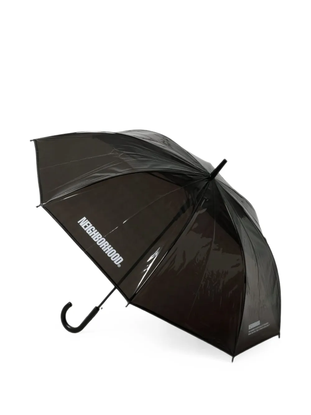 Neighborhood Logo-print Transparent Umbrella In Black
