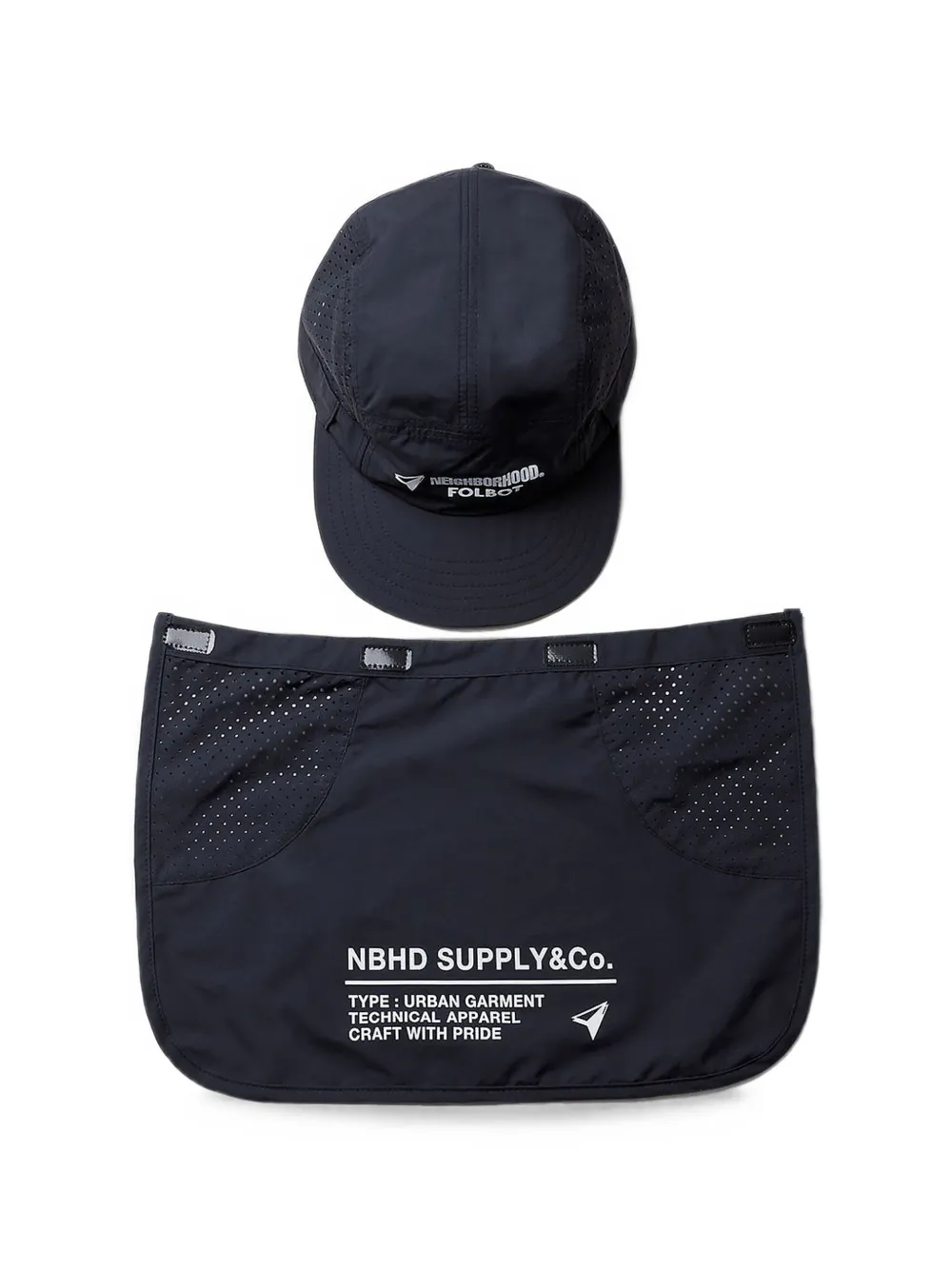 Neighborhood Logo-print Panelled Cap In Black