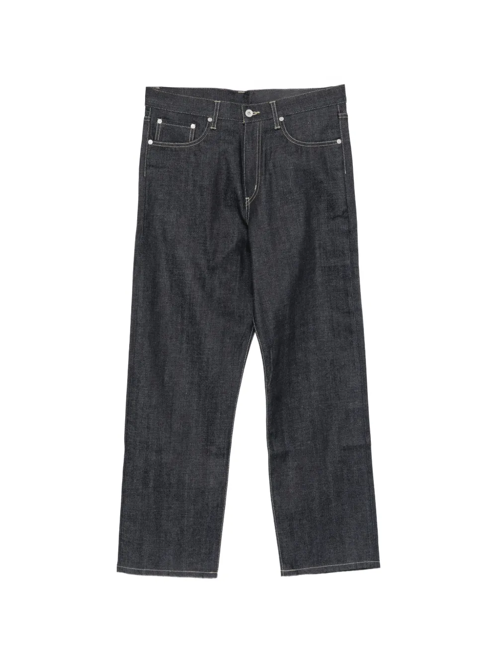 Neighborhood embroidered-logo straight-leg jeans - Blu