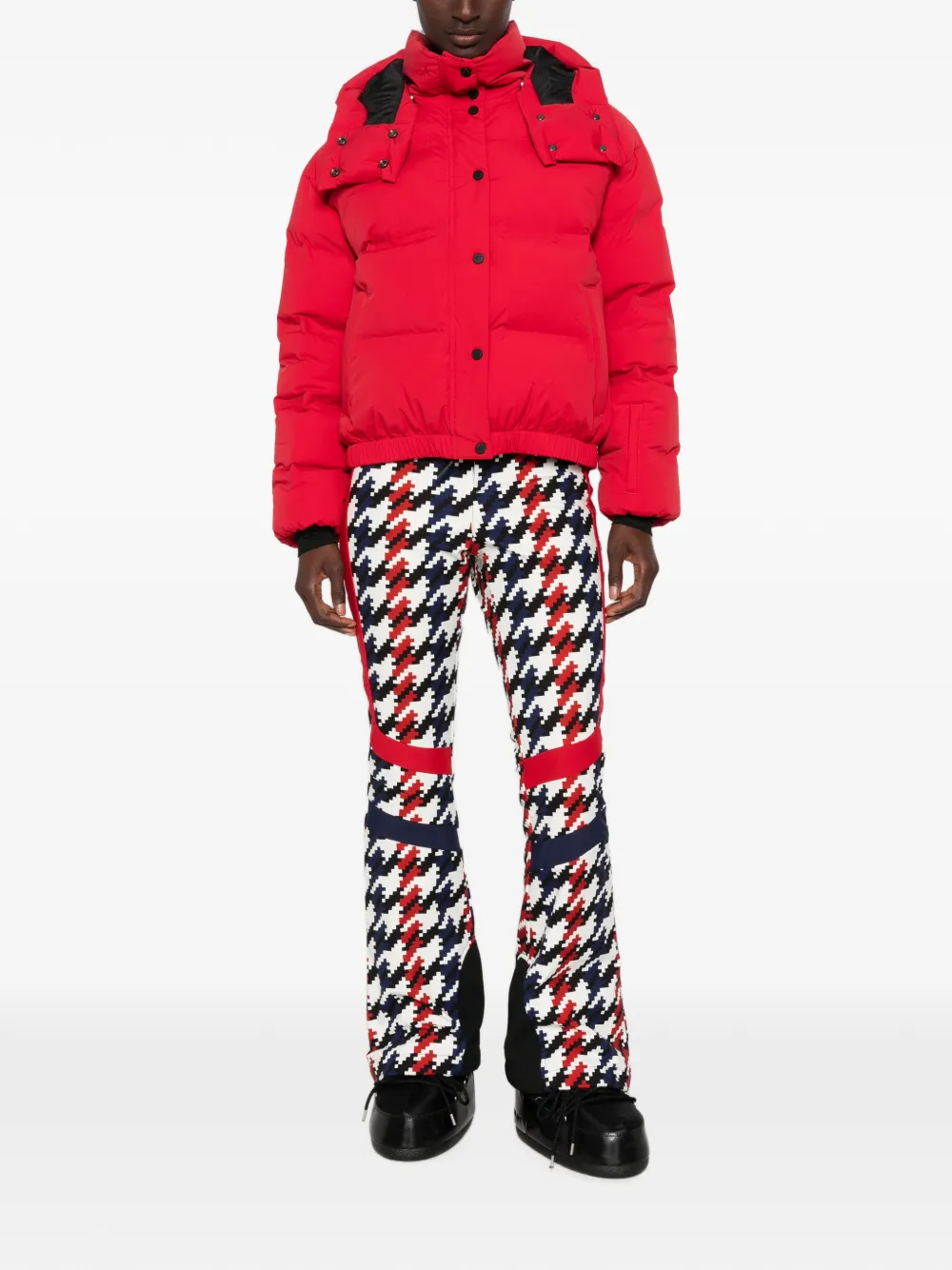 Perfect Moment Aurora skibroek met pied-de-poule print Wit
